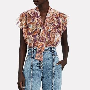 ZIMMERMANN Ladybeetle Ruffled Floral Blouse